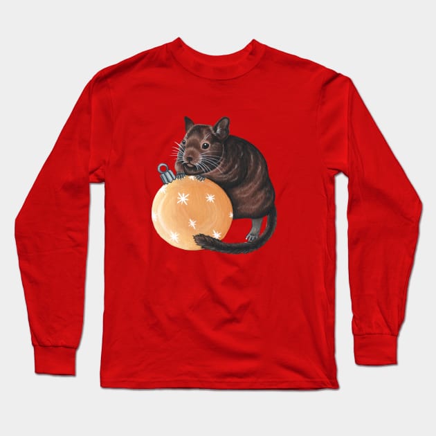 Christmas Degu Long Sleeve T-Shirt by WolfySilver